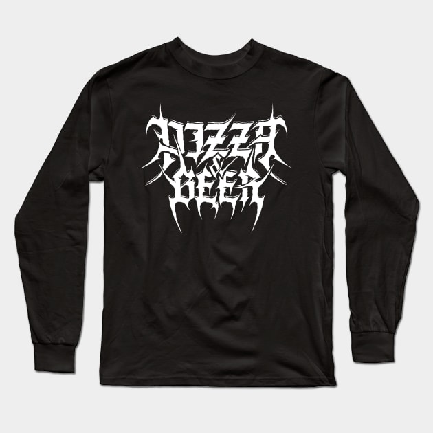 Pizza and Beer Death Metal Black Snack Long Sleeve T-Shirt by danielfarisaj